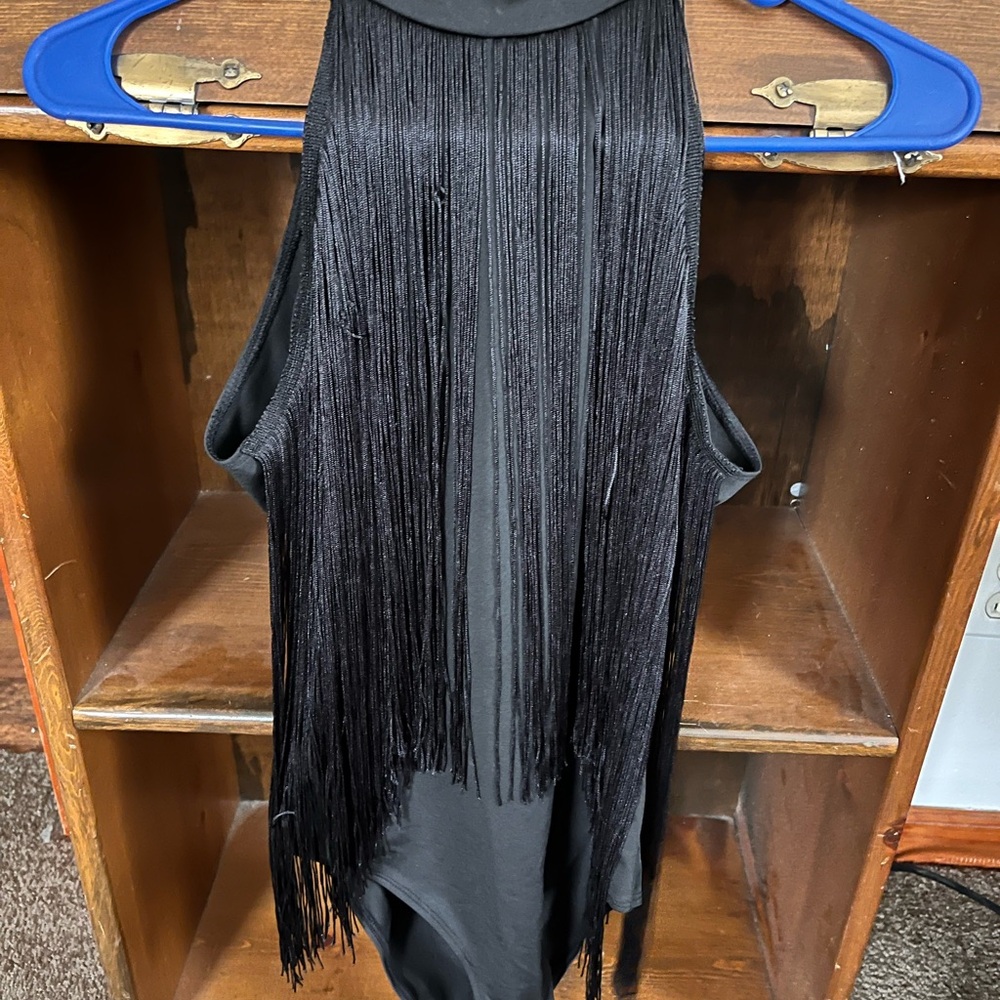 High Neck Fringe Bodysuit
